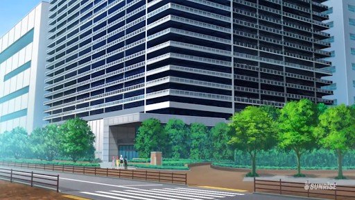 After-school walk in front of a high-rise apartment